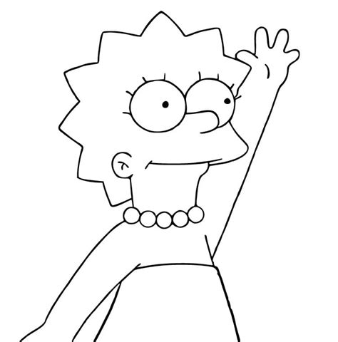 Desenhos de Lisa Simpson Amigável para Colorir e Imprimir