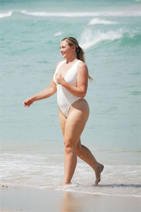 Iskra Lawrence In A White Swimsuit At A Photoshoot In Miami Beach 0604