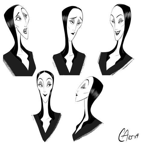 Artstation Morticia Addams Expressions Christopher Ables Cartoon