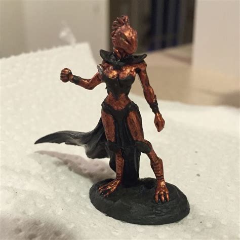 Painted Miniature Using As My Dungeons And Dragons Copper Dragonborn