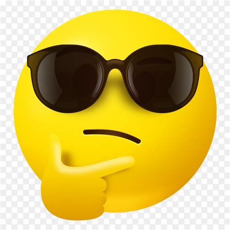 Thinking Emoji With Sunglasses On Transparent Background Png Similar Png