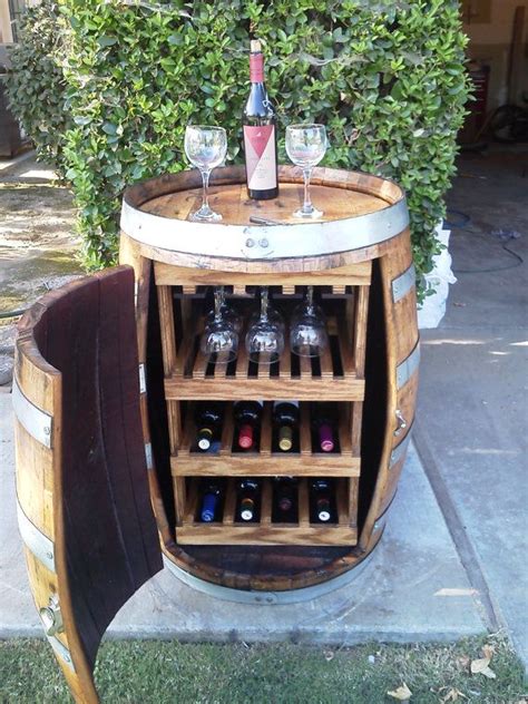 Wine Barrel Wine Rack With Door By Forgetmenotdecor On Etsy 30000