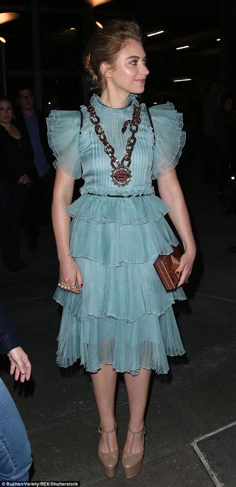 Imogen Poots Dons A Victorian Inspired Mint Ruffled Dress At Green Room