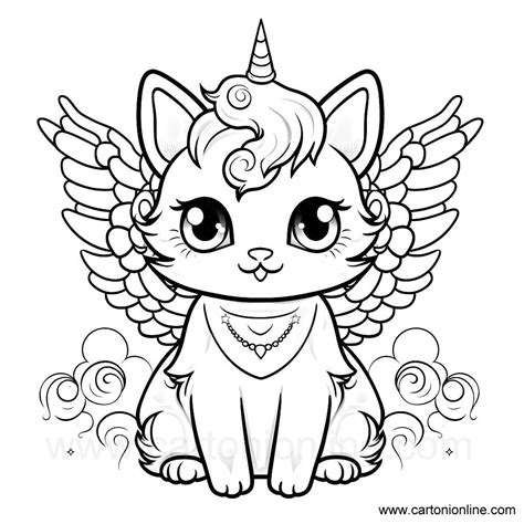 Cute Unicorn Cat Coloring Page Cat Coloring Page Printable Coloring