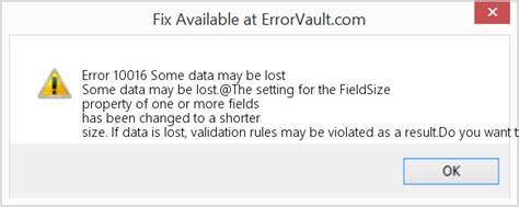 How To Fix Error 10016 Some Data May Be Lost Some Data May Be Lost