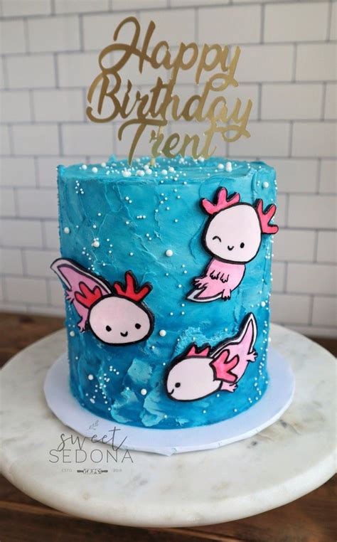 Axolotl Birthday Cake In 2022 Cake Decorating Techniques Rainbow