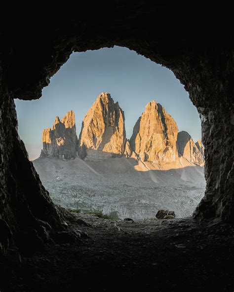 Tre Cime Di Lavaredo Caves Italian Alps Dolomites Italy Photograph