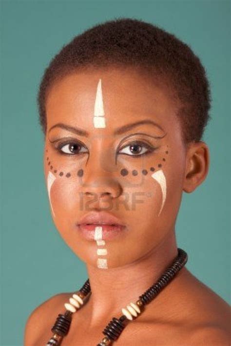 Portrait Of African American Woman Wearing Original Tribal Themed