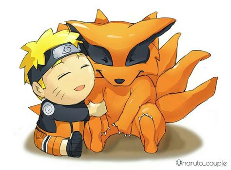 Cute Chibi Naruto And Kurama 😍