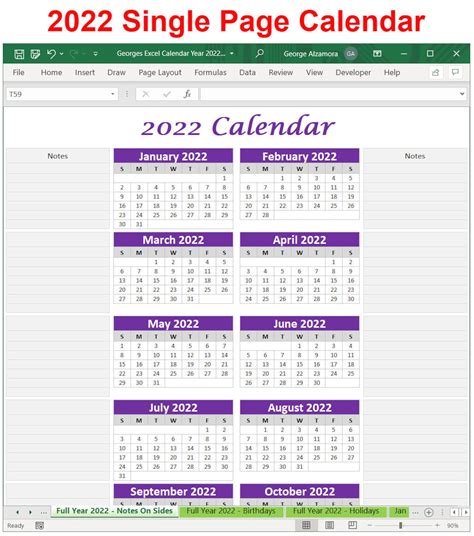 Plantilla De Excel De Calendario 2022 Mobile Legends