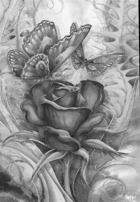 Rose Butterfly Coloring Pages Colouring Adult Detailed