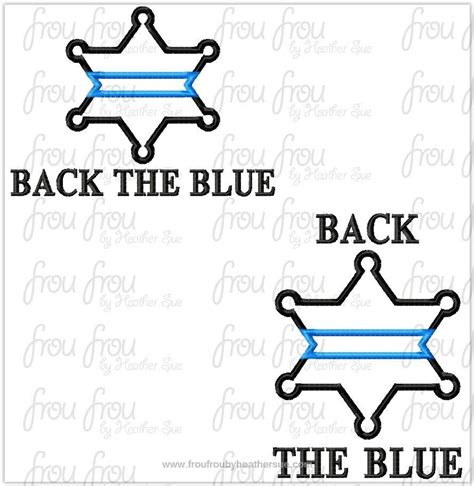 Back The Blue Star Police Badge With Thin Blue Line Two Versions