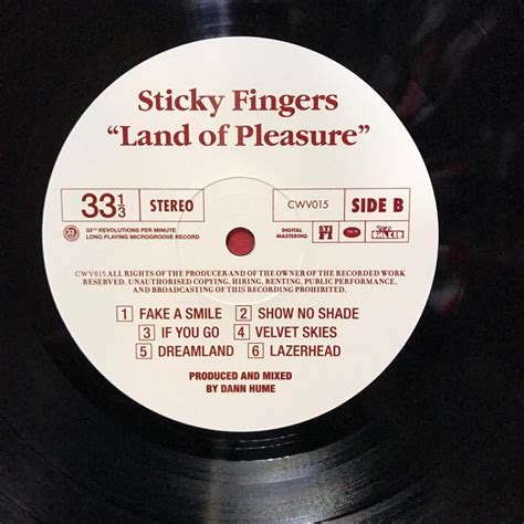 Sticky Fingers Land Of Pleasure Lp Vinyl And Includes Caress Your Soul