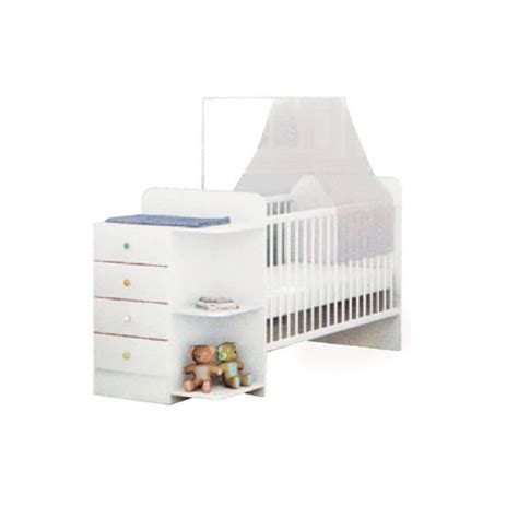 Cuna Dormitorio Infantil 4 Cajones Repisa 411 Soy Hogar Muebles