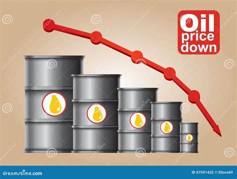 Crude Oil Price Down Stock Vector Illustration Of Infogrpaphics 47591432