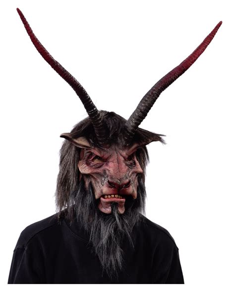 Horned Krampus Mask With Artificial Fur As Fabulous Horror Shop Com