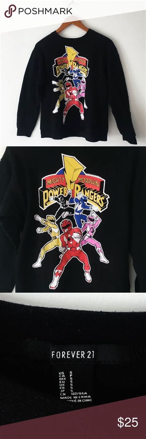 S Power Rangers Crewneck Sweatshirt Retro S Mighty Morphin Power