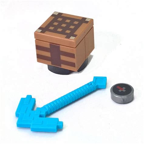 3 Lego Minecraft Accessories Pickaxe Crafting Table And Compass