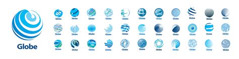 Satu Set Logo Vektor Dunia Dengan Latar Belakang Putih Globe Putih