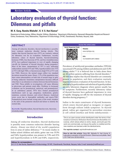 Pdf Chapter 03 Laboratory Evaluation Of Thyroid Functions Dilemmas