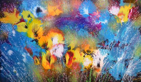 Abstract Flowers Large Acrylic Painting Painting By Irini