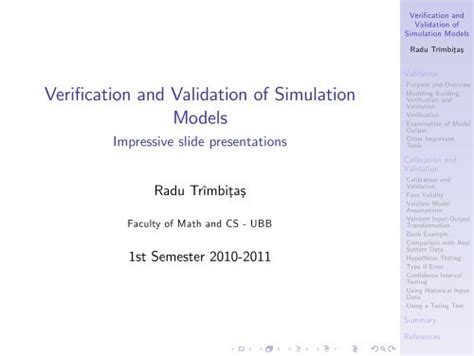 Verification And Validation Of Simulation Models