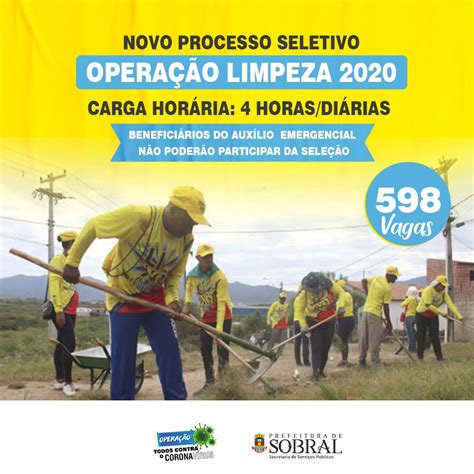 Prefeitura de Sobral Prefeitura de Sobral abre edital com novas vagas para a Operação Limpeza