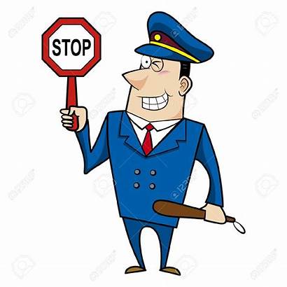 Police Cartoon Officer Clipart Policeman Stop Traffic