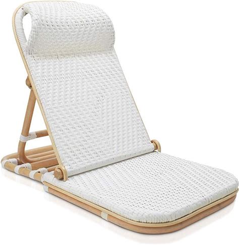 Amazon Com Beach Chair Lounger Adjustable Folding Bamboo Loungers Portable Rattan Chairs