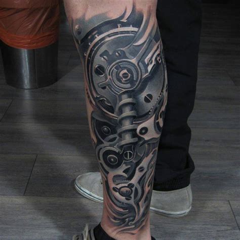 Biomechanical Leg Tattoo Best Tattoo Design Ideas