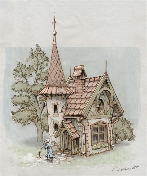 Artstation Fairy Tale House Dominik Redmer House Illustration