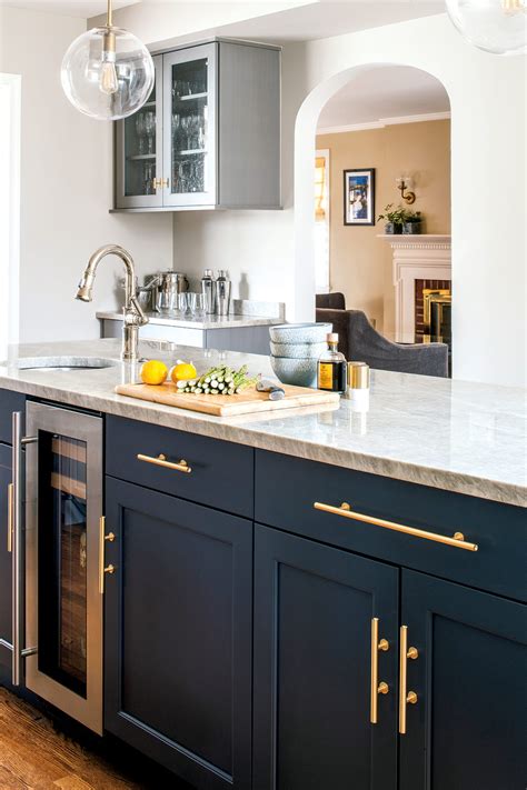 Cool Kitchen Design With Navy Blue Cabinets Ideas Decor