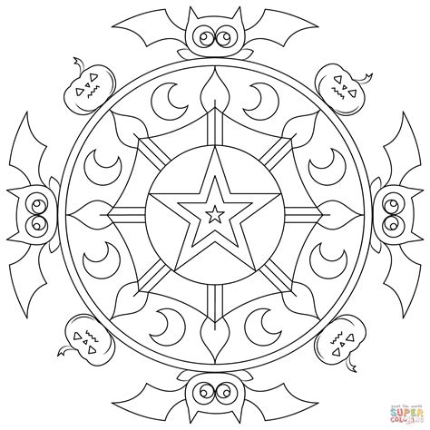 Download and print these easy halloween coloring pages for free. Halloween Mandala coloring page | Free Printable Coloring ...