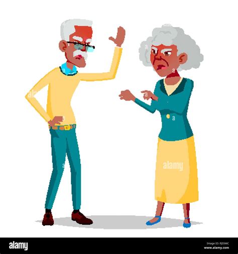 Elderly Couple Vector Grandpa With Grandmother Social Concept Senior