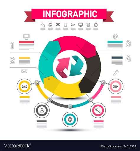 Infographic Design With Arrows Data Flow Chart Vector Image