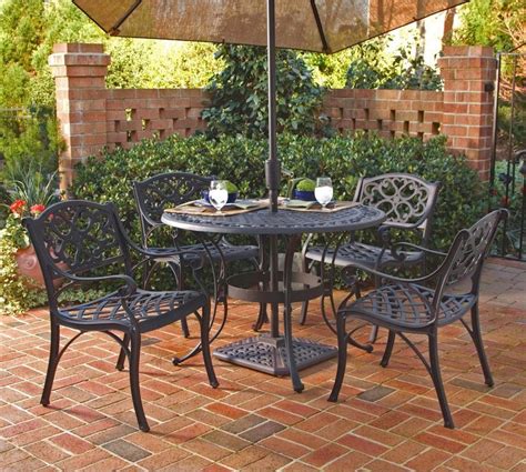 Mosaic bistro set outdoor patio garden furniture table 24 w/ 2 folding chair s. Biscayne 42 inch Cast Aluminum Outdoor Dining Set with 4 ...