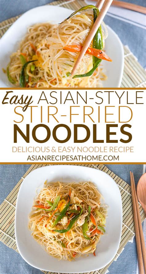 Easy Asian Style Stir Fried Rice Noodles Asian Recipes At Home