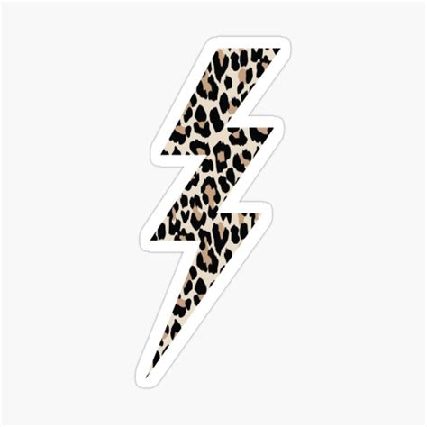 Leopard Print Lightning Bolt Sticker By Mahayes In 2021 Red Bubble