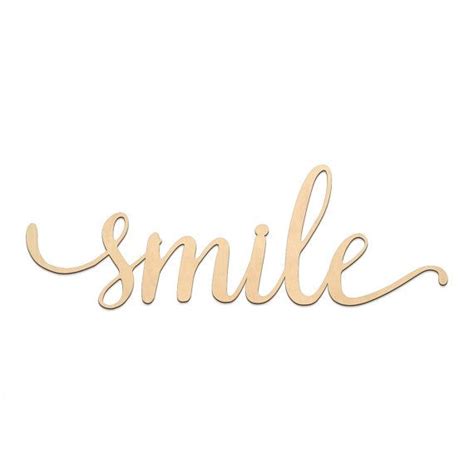 Smile Script Word Wood Sign Wooden Words Sign Art Rustic Etsy