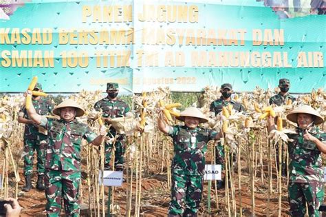 Pangkostrad Bersama Ksad Panen Jagung Dan Resmikan 100 Titik Air Bersih