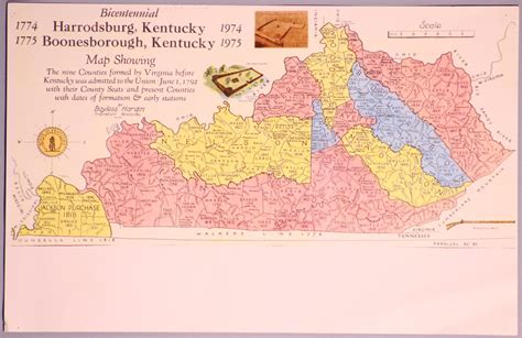 Bicentennial Harrodsburg Boonesborough Kentucky Map Maps General