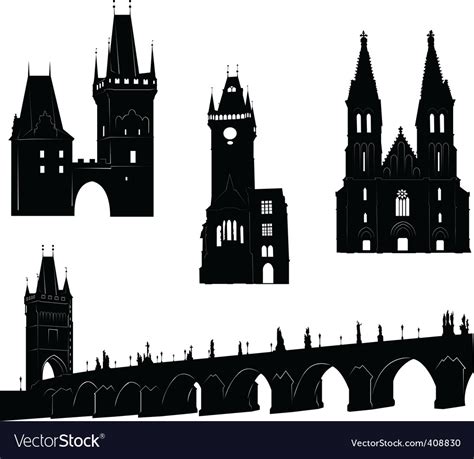 Prague Silhouette Royalty Free Vector Image Vectorstock