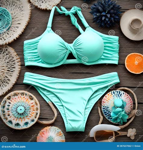 Cute Bikini On Display Ai Generated Image Stock Illustration Illustration Of Colorful Piece