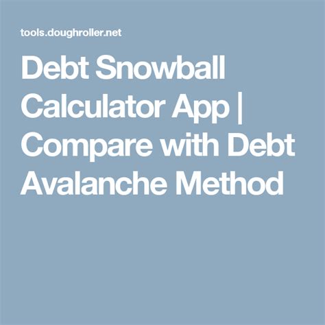 Today we are doing our august 2020 budget using the everydollar app! Debt Snowball Calculator App | Compare with Debt Avalanche ...