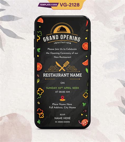 Restaurant Opening Invitation Card Grand Opening Invite Card
