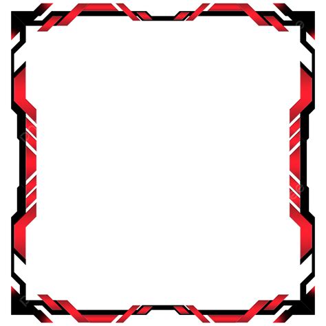 Abstract Square Border Twitch Streaming Overlay With Red Color Streaming Overlay Square Border