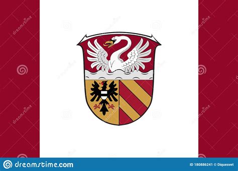 Flag Of Main-Kinzig In Hesse, Germany Stock Vector - Illustration of heraldry, banner: 180886241