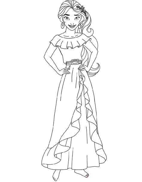 Elena Of Avalor Coloring Page For Elena Lovers Disney Princess