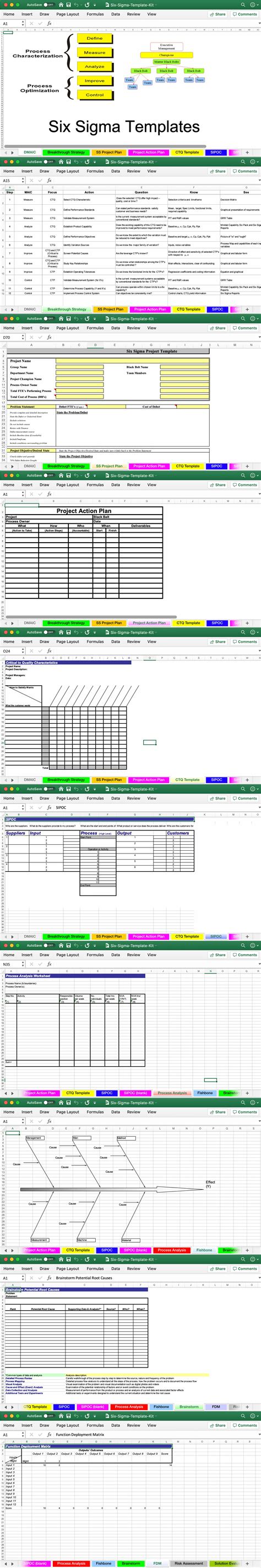Lean Six Sigma Excel Templates Free