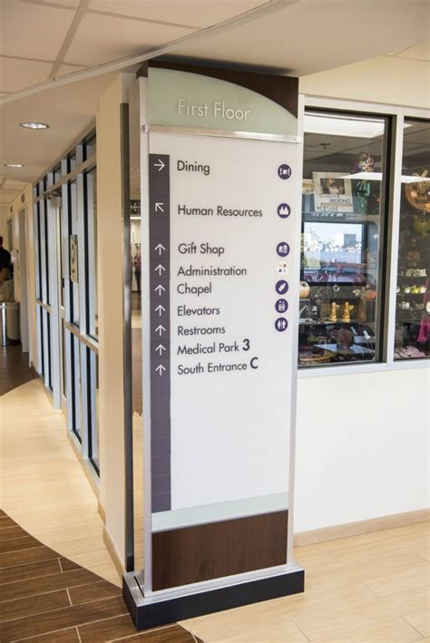 Interior Freestanding Directional Pylon Sign For Baptist Healthcare